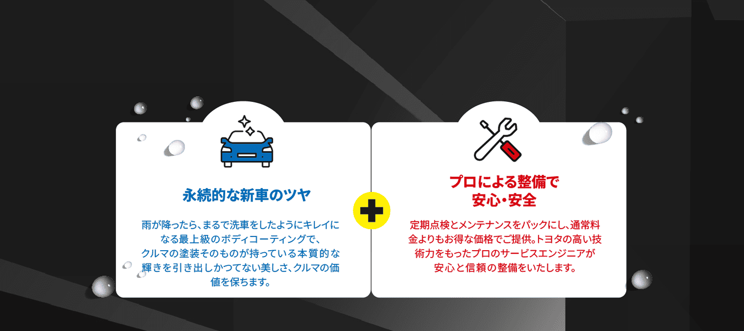 コーティングメンテナンスパックとは?選べる2つのコーティングパック